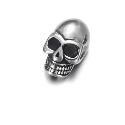 Stainless Steel Skull Bead Spacer Polished 2mm Hole Beads Metal Charms DIY Bracelet Jewelry Making Accessories
