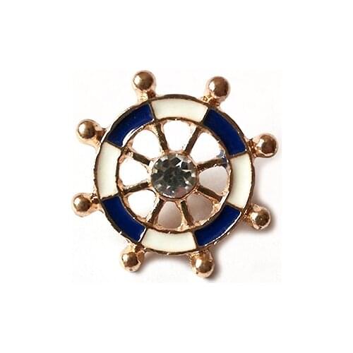 Crystal Vintage Rudder Brooches for Women Beautiful Brooch Pin Fashion Dress Coat Accessories Cute Jewelry