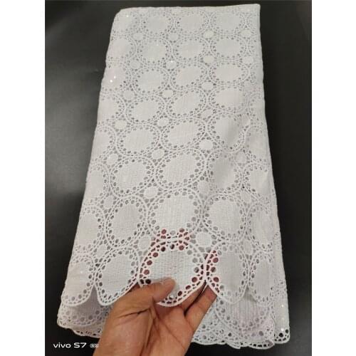 2.5 Yards Swiss Voile Lace Fabric 2020 Latest Heavy Beaded Embroidery African Wedding 100% Cotton Popular Dubai Style HZ1060