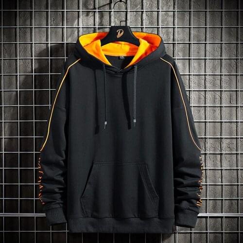 Men 's Hoodies 2021 Spring Brand Solid Plain Sweatshirt Korean Style Streetwear Harajuku Black Hip Hop Oversized Men Sweatshirt