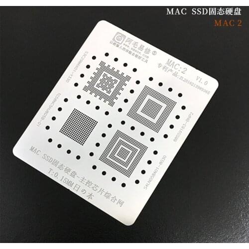 Amaoe For Macbook SSD BGA Stencil Reballing IC Chip Tin Plant Net Solder Heating Template Amaoe MAC:2 0.15mm Thickness