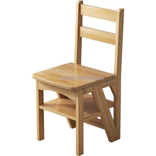 Solid Wood Ladder Stool Household Multifunctional Chair Variable Ladder Folding Ladder Stool Step Stairs Climbing Ladder Simple