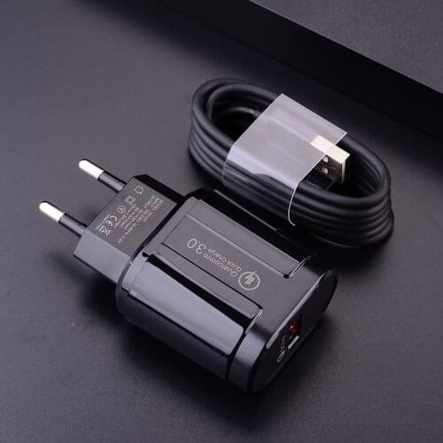 3A Quick Charge USB Adapter Type C Micro Cable For Motorola G9 PLAY E6 G8 Plus LG velvet Q60 Redmi 9a note 9 8 5 Phone Charger