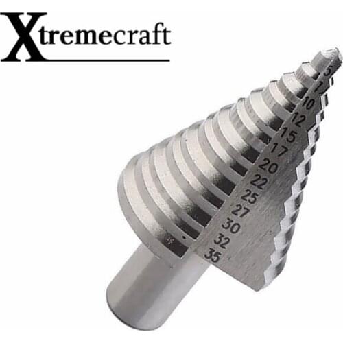 Xtremecraft 1PC 5-35mm Step Drill Bit 6542 Metal Drilling High Speed Steel Woodworking Tool 5,7,10,12,15,17,20,22,25,27,30,32,35