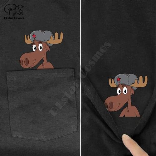 Funny T Shirt Fashion Brand summer pocket goat printed t-shirt mens for women shirts Hip hop tops funny cotton tees