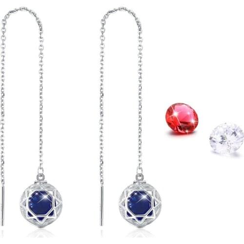 ANNA QUEEN New Fashion Long Chain Drop Dangle Earrings for Women 5A Zirconia Pendant Jewelry for Wedding Party SLW0096