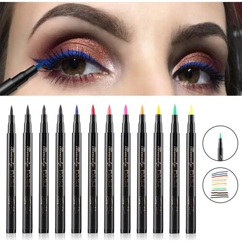 1PC Matte Eyeliner Waterproof Fast Dry Long-lasting Liquid Eye Liner 12 Colors Pigment Eye Liner Pen Eye Cosmetics Makeup Tools