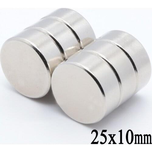 10pcs 25x10 mm Round Super Strong Circular Disc Neodymium Magnet Art Craft Connection 25*10 Powerful Magnet