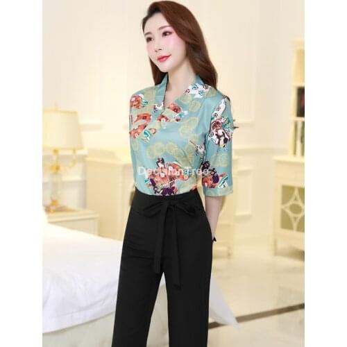 2021 spa massage beautician uniform women beauty salon waitress beautiful work clothes uniforms woman feamle top+pants set