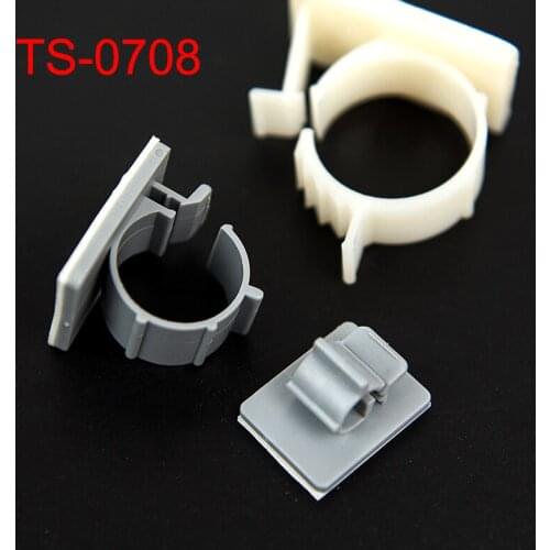 24pcs TS-0708 20x25 20*25 8mm Dia Gray Two Stage Adjustable Self Adhesive Network Cable Wire Clip Buckle Fixed Mount Holder