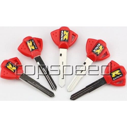 5 PCS Red Blank Key Uncut For Suzuki GSX-R GSXR 600 750 1000 Motorcycle