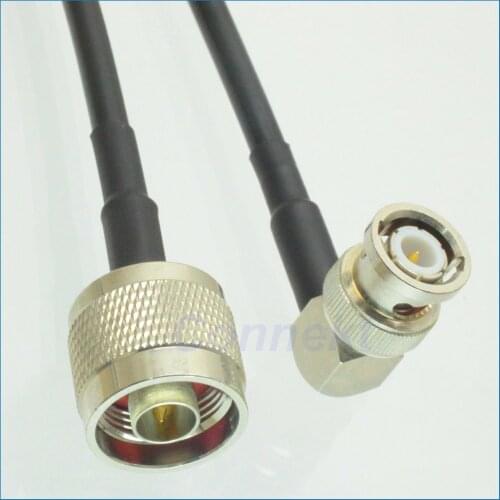 5pcs/lot N male to BNC male right angle KSR195 cable jumper pigtail 30cm