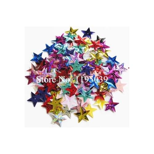 50g/lot 15mm Star Sequins Cup Loose Paillettes Wedding Crafts Kids DIY Accessories With 1 Middle Hole Mix Colors