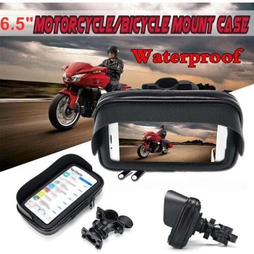 6.5 Inch Motorcycle ATV Handlebar Holder Mount Bag Black GPS Case Waterproof For Mobile Phone Anti-Scratch Practical Accessories