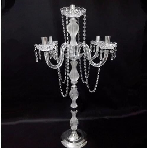 90cm Tall Acrylic 5-arms candelabra wedding candle holder Table centerpiece decor supply