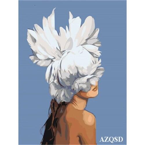 Abstract Beautiful Flower Women Modern Printed Canvas 11CT Cross Stitch Embroidery Set DMC Threads Hobby Handmade Jewelry