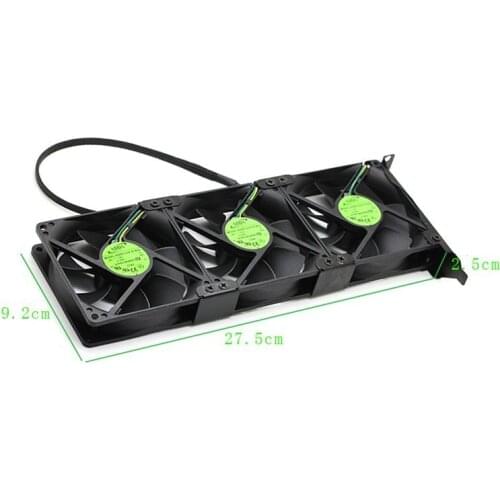 ADDA AD0912UX-A7BGL DC 12V 0.50A Graphics Card Cooler Fan Companion PCI Slot For Graphics Card Cooling 2 Fan / 3 Fan
