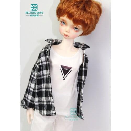 BJD accessories doll clothes for 1/4 BJD YOSD doll fashion vest, plaid shirt