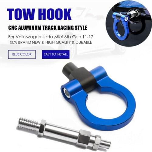 Car Track Racing Blue Aluminum Tow Hook For Volkswagen Jetta MK6 6th Gen 11-17