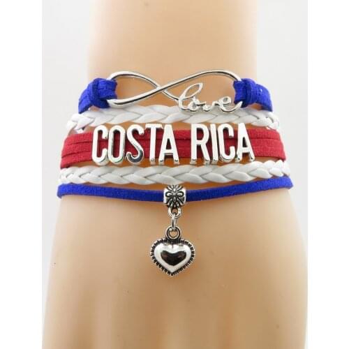 Love costa rica Bracelet heart Charm costa rica country bracelets & bangle for woman and man jewelry