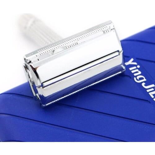 Double Edge Butterfly Safety Razor Metal razor with blue plastic box Yingjili 8206-M good quality 100PCS/LOT NEW