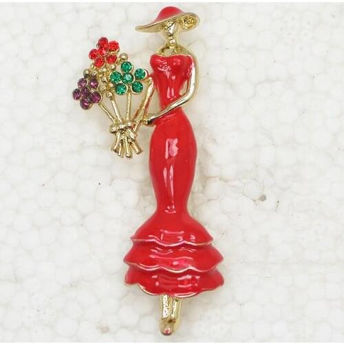 12pcs/lot Wholesale Fashion Brooch Rhinestone Enamel Ms. Pin brooches jewelry gift C102602