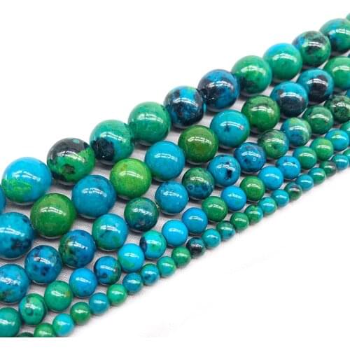 4/6/8/10/12mm Natural Chrysocolla Stone Beads Round Loose Spacer Beads For Accessories Jewelry Making Bracelet Necklace 15 inch
