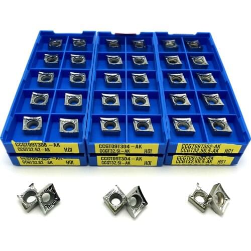 CCGT09T302 CCGT09T304 CCGT09T308 AK H01 Aluminum lathe tools Carbide Inserts Cutting tool high quality turning insert wood tools