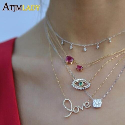 Choker Kolye Moana Pendant Necklaces 2020 New LUCKY Evil Eye Jewelry Necklace Pave Turquoises Stone Fashion Jewelry Women