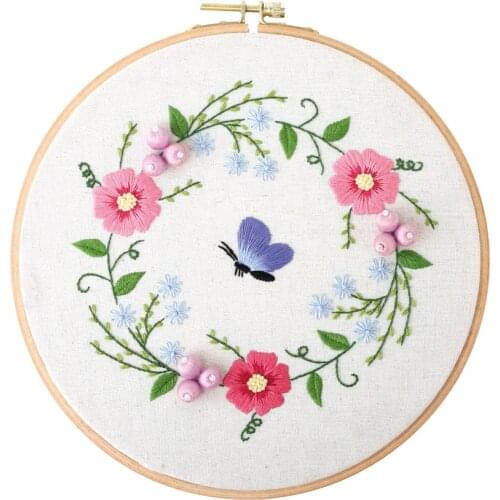 Handmade Embroidery Cross Stitch Flowers,Embroidery Kits for Beginners Cross Stitch Needlework Kits Embroidery Sets,Swing Craft