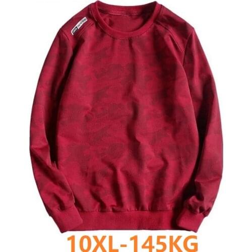 Men Autumn spring Sweatshirts sports hoody Large Size Casual Sweatshirts Camouflage Hipster tops Plus Size 8XL 9XL 10XL 56 58 60
