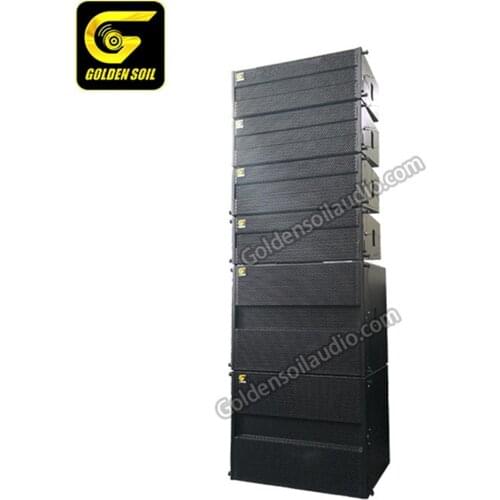Goldensoil Audio LA-208 Double 8 Inch Line Array Speaker Active Amplifier Mini System Pa Sound System