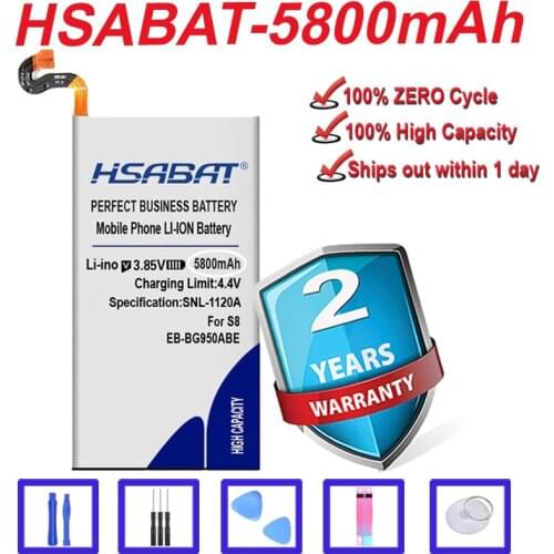 HSABAT 5000mAh EB-BG950ABE Battery for Samsung GALAXY S8 SM-G9508 G9508 G9500 G950U SM-G G9500