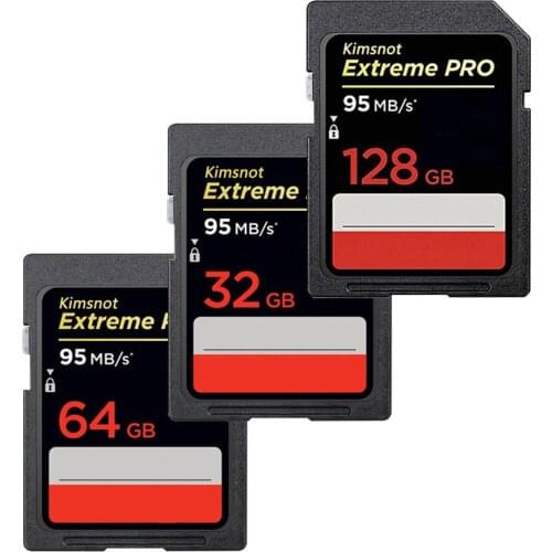 Kimsnot 633x 64GB SDXC Card Memory Card 256GB 128GB 32GB 16GB SDHC SD Card High Speed 95mb/s UHS-1 For DSLR Camera
