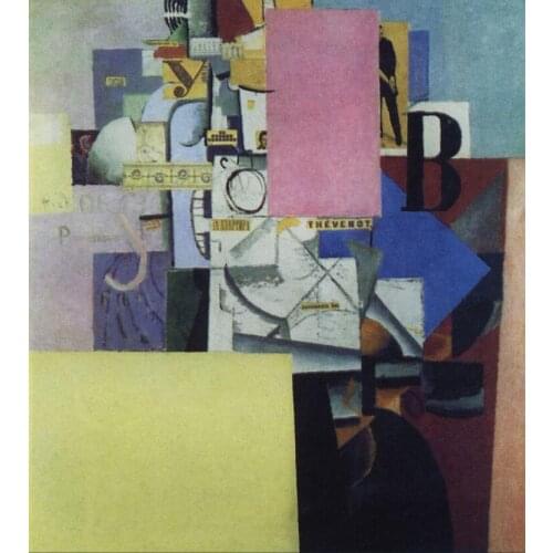 High quality Oil painting Canvas Reproductions Lady at the Poster Column (1914) By Kazimir Malevich hand painted