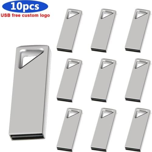 10pcs/lot metal USB Flash Drive 4gb 8gb 16gb 128gb flash disk Pen drive 32gb 64gb USB 2.0 Flash USB Disk memory stick for gift