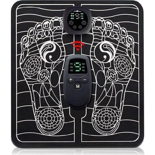 EMS Leg Reshaping Foot Massager, Portable USB RechargeableFoot MatMassage,6 Modes 9 lntensity Leg Stimulator Mat for Pain Relief