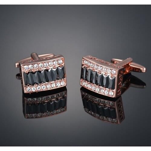 Mens Cufflinks white womens studs Rose Gold Crystal French shirt cuffs mens Cufflink