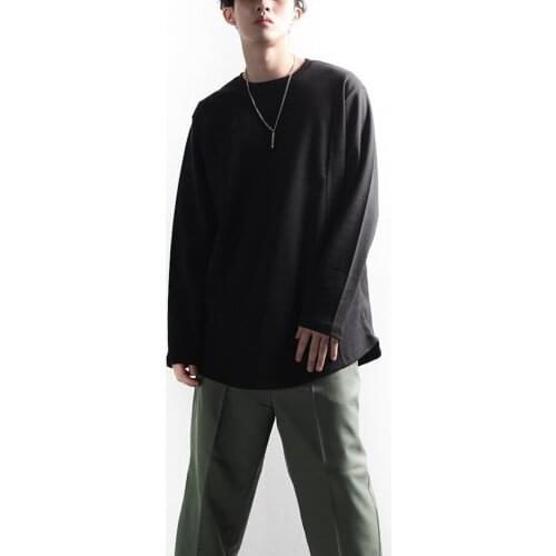 Mens sweater irregular handsome casual fashion hairstylist wide double ribbon sweater large size jacket