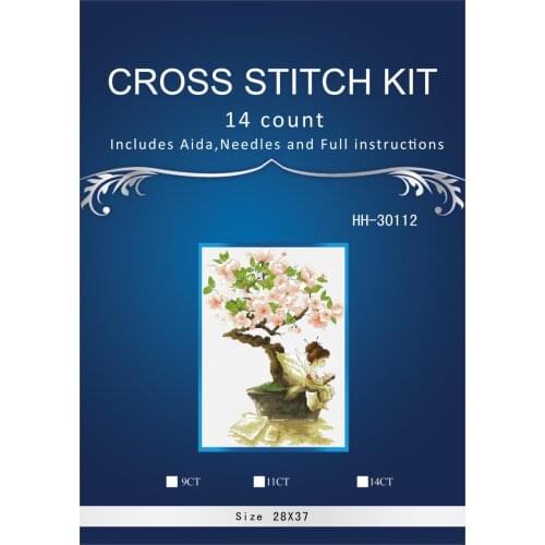Top Quality Counted Lovely Cute Cross Stitch Kit Sakura Japanese Flower luca-s luca3th0x39cm, 14CT
