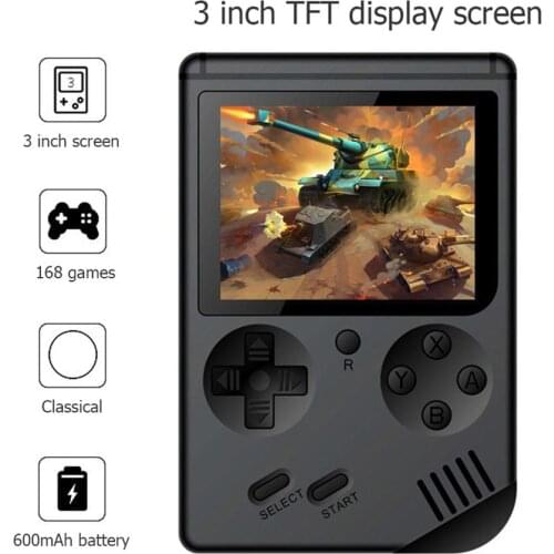 2020 Newst RS-6A Video Game Console 8 Bit 3inch TFT display Retro Game Player Built-in 168 Classic Games gift for children/kids