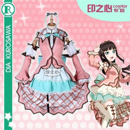 New!!! Anime Cosplay Love Live Sunshine White Valentines Day Kurosawa Dia Women Dress Cosplay Costume Full Sets Suits