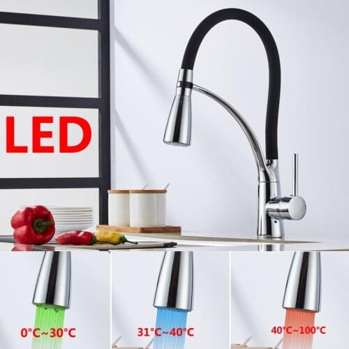 New Creative Kitchen Bathroom Light Fixture LED Color Changing Luminous Nozzle Shower Head Water Faucet Filter No Battery