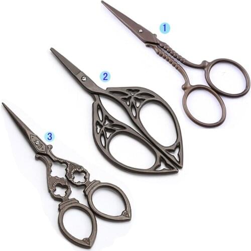 1pcs Innovative Vintage Scissors Flower Pattern Needlework Embroidery Stainless Steel Tailors Scissor Thread Trimmer