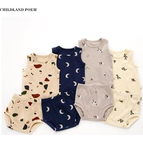 Baby Clothes Newborn Summer Baby Boys Girls Clothes 100% Cotton Vest + Shorts 2pcs Baby Outfits Boy Infant Baby Clothing Set