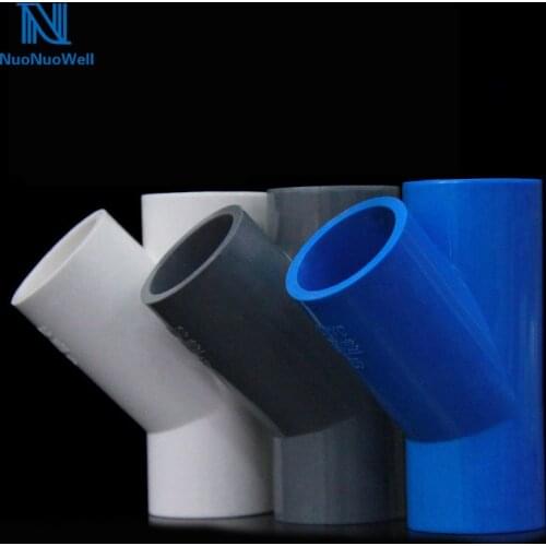 NuoNuoWell 3 Way 45 Degree PVC Connector Hose Repair Slip PVC Joint Y Type 1/2'' 3/4'' Water Pipe Adapter Fish Tank Supplies