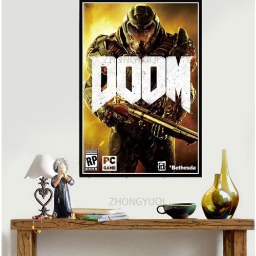 Poster Prints Classic Halo Video Games The Ultimate Doom Wall Art Canvas Painting Pictures For Living Room Home Decor
