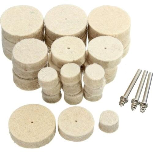 33Pcs Buffing Wheel Polishing Wheel Wool Felt Polishing Buffing Wheel Mixed Set Accessory For Rotary Tool Mayitr
