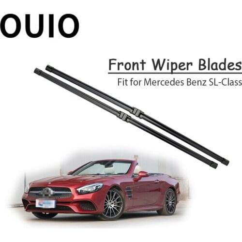 OUIO 1Set Rubber Car Front Wiper Blade Kit High Quality Auto For Mercedes Benz SL Class SL R230 AMG Original replace Accessories