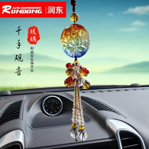 Glass car hanging safety pendant qianshou guanyin car pendant access safety r163-43